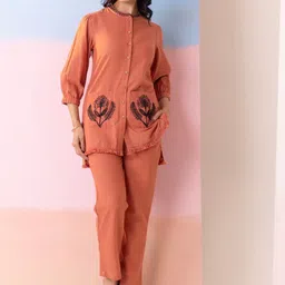 MISRI Embroidered Tunic With Trousers Co-Ords-image-75