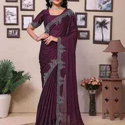 Rhey Beads and Stones Emebllished Pure Georgette Saree-picture-5