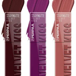 PERPAA Set Of 3 Velvet Kiss Waterproof Matte Liquid Lipstick- 3.5 ml- Shade- 02-03-05-49