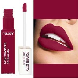 TILKOR Power Stay Matte Waterproof Lipstick- 5 ml - Maroon-48
