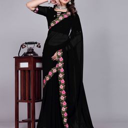Sadika Floral Embroidered Kantha Work Kovai Saree-35