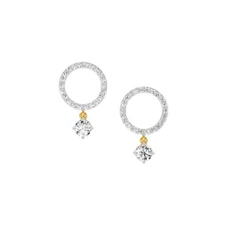 Sparkles Lab Grown Diamond 1.21 Carat Circle Drop Stud Earrings 14K Yellow Gold-image-37