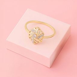 Mia by Tanishq 9 KT Gold Hexagon Gleam Diamond Ring - 1.143g-picture-11
