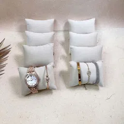 La Trove Pack Of 8 Cream Velvet Watch Organizer Pillow-picture-9