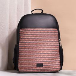 ZOUK Men Striped Backpack with Compression Straps image 4