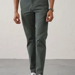 Minus One Men Slim Fit Chinos Trousers-image-93