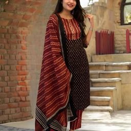 Anouk Rustic Women Ethnic Motifs Printed Regular Kurta with Trousers & With Dupatta-picture-39
