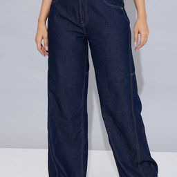 STORMY JEANS Midnight Frame Women Flared High-Rise Cotton Jeans-image-44