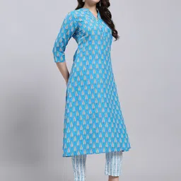 THE FAB FACTORY Women Ethnic Motifs Printed Regular Kurta with Trousers & With Dupatta image 4