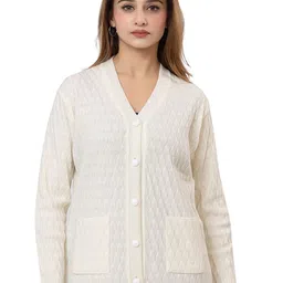 TWENTY ME Women Self Design Woollen Cardigan-image-16