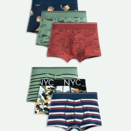 ariel Boys Pack Of 6 Assorted Printed Trunks AR-BT-P6-lizdinoaop_green_str-image-76