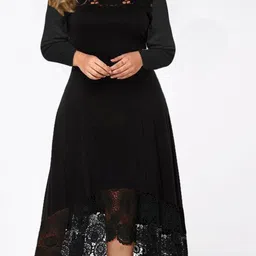 Sztori Women Semi Sheer Fit & Flare Midi Dress-picture-25
