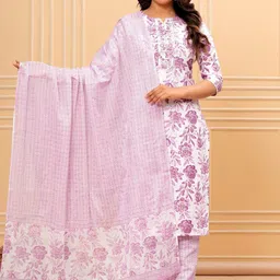 SHALIG Women Floral Printed Kurta with Trousers & Dupatta-image-24