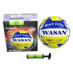 Wasan Volleyball And Inflating Pump - Blue Yellow-19