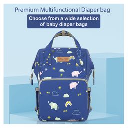 POLKA TOTS Diaper Bag Large Capacity Multifunctional Travel Backpack with 17 Pockets for Moms & Dads - Blue-image-84