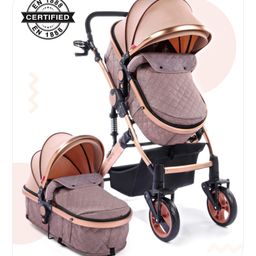 Babyhug Majestic Stroller Cum Carry Cot With Canopy - Beige-27
