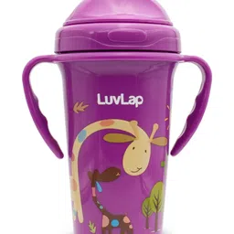 luv lap LuvLap Tiny Giffy Silicone Straw Sipper Purple - 300 ml-picture-14
