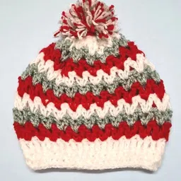 Knits & Knots Striped Cap - Circumference 34cm - Red Grey & White-picture-13