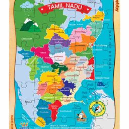 Webby Wooden Tamil Nadu Map Jigsaw Puzzle - 40 Pieces-10