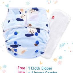 Babyhug Reusable Cloth Diaper With SmartDry Abstract Print  - Blue-12