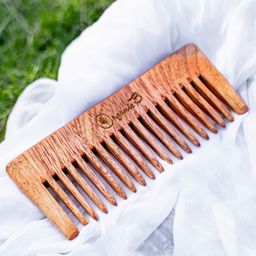 Organic B Wide Teeth Neem Wood Comb - Brown-image-14