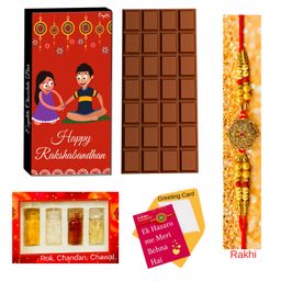 Expelite Rakhi & Chocolate Gift Bar Combo - Multicolor-13