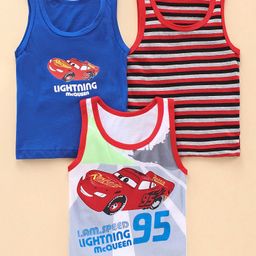 Bodycare Sleeveless Vest Pixar Cars Print Pack of 3 - Red Blue-picture-42