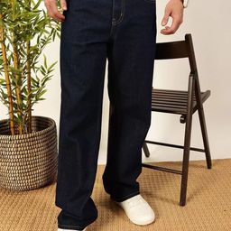 Playfeel Men Loose Fit Baggy Mid Rise Stretchable Jeans-image-53