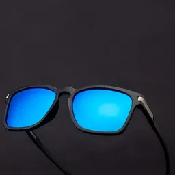 AFERELLE Unisex Full Rim Square Sunglasses with Polarised Lens RBLKBLUEV0-image-32