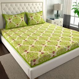COZYKO Blue Cotton 144 TC Bedsheets-image-2