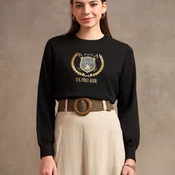U.S. Polo Assn. Women Women Typography Printed Cotton Pullover-picture-22