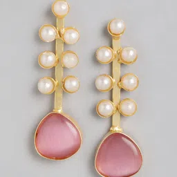 Anouk Gold Plated Beaded Contemporary Drop Earrings-78