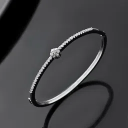 Voylla Women Cubic Zirconia Rhodium-Plated Bangle-Style Bracelet-45