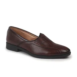 FAUSTO Men Textured PU Slip-On Ethnic Mojaris-image-12