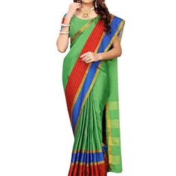 KALINI Striped Zari Saree with Matching Blouse-picture-3