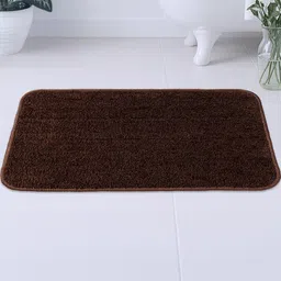Earthy Fables Brown Microfiber Loop pile Bath Mat-image-9