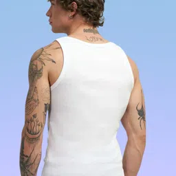 Uniplanet store Printed Cotton Innerwear Vests UVM-GYM-MODE-WHT-S image 3