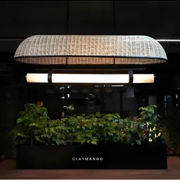 Claymango Umbrella Linear Brown & Black Textured Pendant Wooden Ceiling Lamp-11