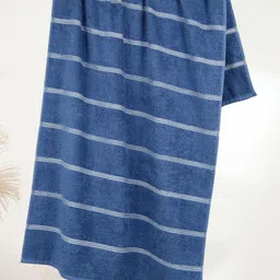 MYTRIDENT Blue & White Striped Cotton 450 GSM Bath Towel-image-64