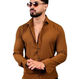 VORTEX Men Original Fit Textured Spread Collar Casual Shirt-picture-11