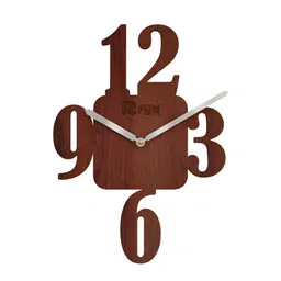 12 fox Coffee Brown Wooden Analogue Wall Clock-image-94
