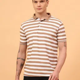 Mast & Harbour Men Striped Slim Fit Cotton T-shirt-picture-30