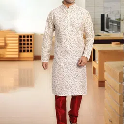 Moda Rapido Men Ethnic Motifs Printed Regular Kurta with Pyjamas-image-52
