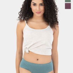 Trylo Pack Of 3 Assorted Seamless Hipster Briefs Gracie Panty Print-22-Printed Colours-M-15
