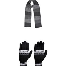 LOOM LEGACY Men Patterned Acrylic Winter Gloves-image-96