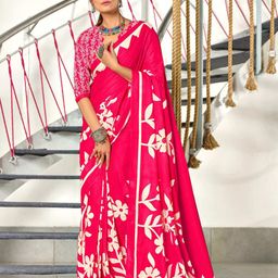 PEENGAX Floral Printed Pure Cotton Block Print Saree-57