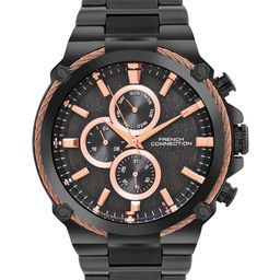 French Connection Men Patterned Dial & Stainless Steel Bracelet Style Straps Analogue Multi Function Watch-image-15