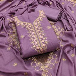 Panzora Embroidered Unstitched Dress Material-image-20
