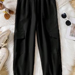 TIOR Girls Solid Classic Cargo Trousers-image-46