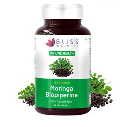 Bliss Welness Plant Based Moringa Biopiperine High Absorption- 60 Tablets-40